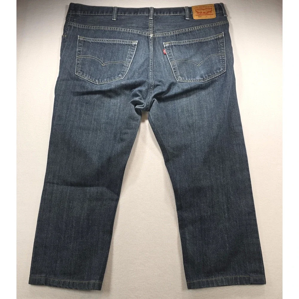 Levis 559 Relaxed Straight Jeans Mens 44x30 Dark Wash Denim Blue 01559-0004